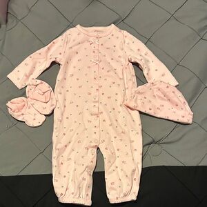 Carter's Pink Floral Footie Set